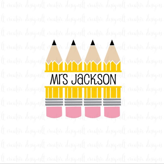 Download Pencil Monogram SVG Pencil Split Monogram SVG Files Pencil