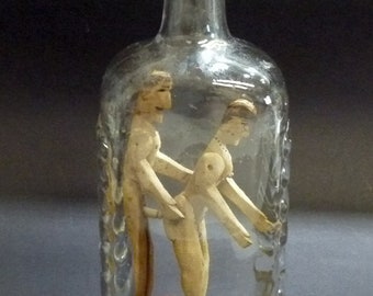 Curiosa beautiful erotic work of folk Art France end of the 19th century