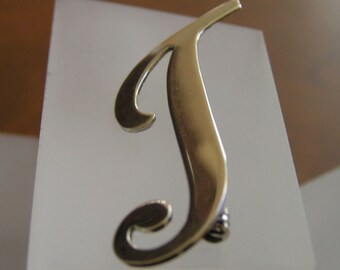 SterlingSilver Initial T Pin/SterlingSilver Initial J Pin/Vintage Monogram Initial T Pin/Vintage Monogram Initial J Pin/Anton Michelsen Like