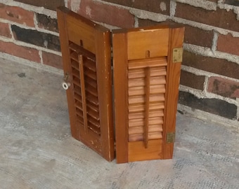 Wooden plantation shutter set, 7.5x20". Any Color.