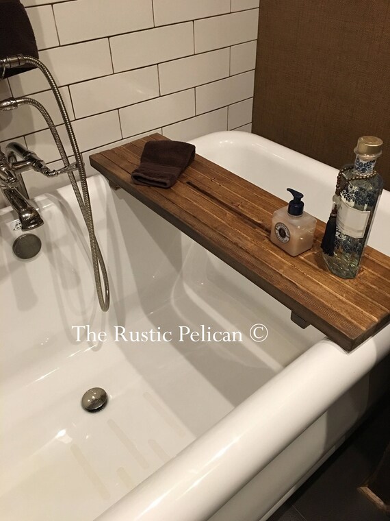 Rustic Bathtub Caddy Bathtub Tray Reclaimed wood Bath Tray