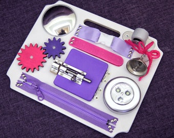 Toy for travel Girl Busy board for toddler Activity board Travel busy board Montessori for girl Toy for autism Gift 1st Baby gifts Baby toys