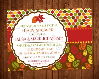 Fall Leaves Baby Shower Invitation (Printable)