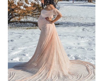 Julianna blush maternity dress,Maternity Gown,fully lined,mermaid gown,bohemian dress,bridal,wedding,bridesmaids,flower girl