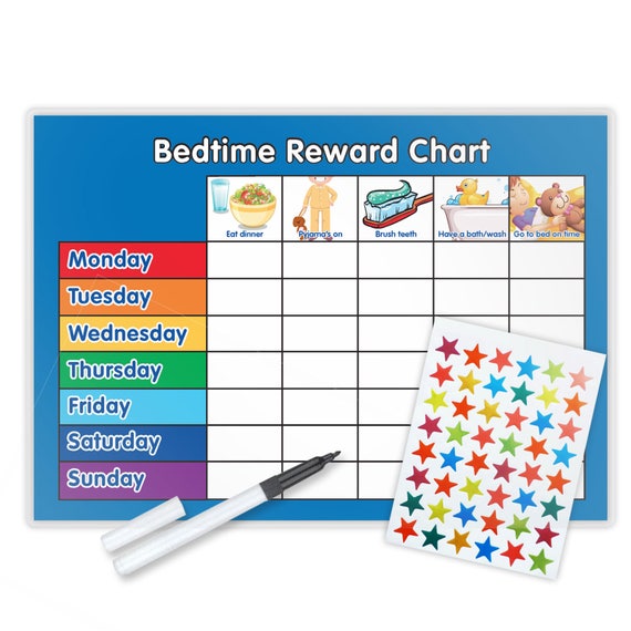 Re-usable Bedtime Reward Chart including FREE Stickers and