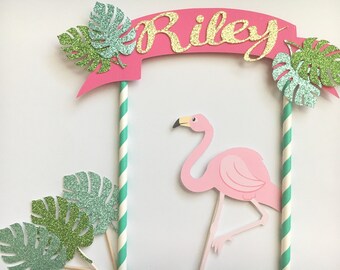 Set of Flamingo Cake Topper