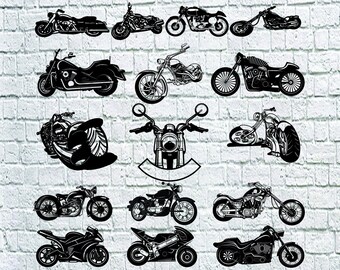 Motorcycle SVG Bundle, Motorcycle Clipart, Racing Cut Files For Silhouette, Files for Cricut, Sport Motorcycle Vector,Svg,Dxf,Png,Eps,Decal.