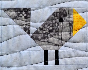 Black Bird Quilt BLOCK Pattern, PDF, Instant Download, modern patchwork, crow animal black grey