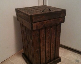 wooden kitchen garbage can / wood trash bin / kitchen garbage bin / office garbage bin / office trash can