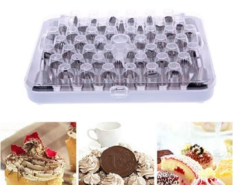 52 pcs Stainless Steel Baking Piping icing nozzle set