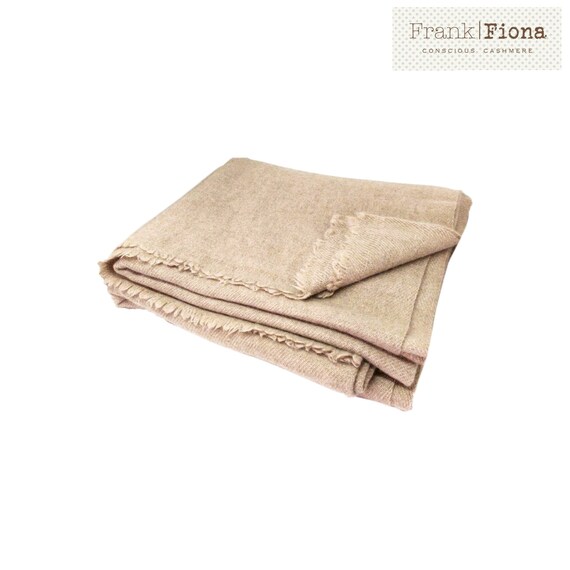 100% Organic Cashmere Blanket, Grade A Mongolian Cashmere, Christmas present, 56 x 100 inches,Brown,Thick Sofa Throw,Woven Blanket,Winter,BQ