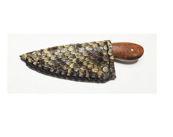 Sheath with knife, Rattlesnake skin Sheath with 5" knife and 2 1/2" blade, pocket knife, purse knife,Gift for Her, Gift for Him