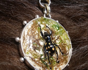 Handmade Weevil Necklace with Moss