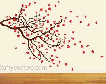 Spring Cherry Blossom and Branch SVG cut file