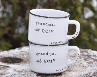 Grandparent mugs grandpa mug pregnancy reveal new grandparents mug grandma mug baby announcement coffee mug grandparents mug set grandmother