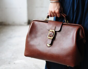 Artemis Leatherware Hand Stitched Leather Doctor Bag/ Carry On Bag