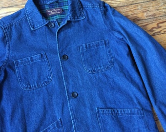 1990's Lee Valley Flannel Lined Denim Chore Coat
