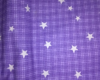 Purple Flannel With Stars Fabric