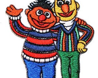 Sesame Street Bert & Ernie Embroidered Iron On Applique Patch