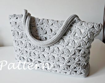 CROCHET PATTERN Crochet Bag Pattern Tote Pattern crochet purse woman bag, shopping bag, summer bag beach bag, handbag, crochet shoulder bag
