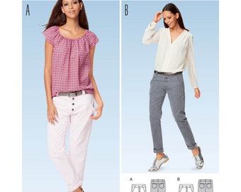 Burda 6658 Size 8-18 Misses Straight Legged Pants Sewing Pattern / Uncut FF