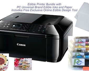 Edible Printer Bundle- Brand New Canon All-in-One Printer with Edible Wafer Paper Inks and Online Design Tool, by PC Universal