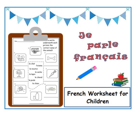french learning animals kids activity french printable