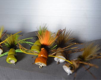Frog popper assortment (6)- Bass flies- Fly Fishing