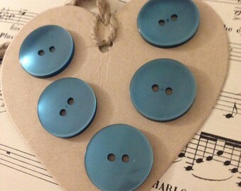 5 large TURQUOISE buttons