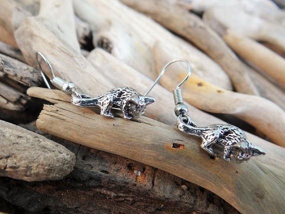 Gorgeous Possum Pewter Earrings Australia Australian Animal Australiana Earring Ear Ring Rings Opossum Ringtail