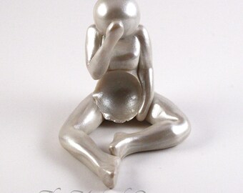 Empty - infertility and loss sculpture - grieving mother with open womb - art therapy clay sculpture - made to order