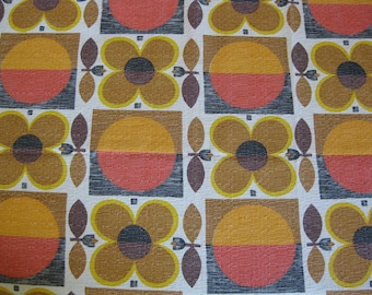 French barkcloth fabric with geometric pattern "Copenhague" by Beldecor