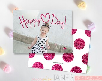 Happy Heart Day Valentine Photo Card Printable | Custom Valentine | Digital Printable Valentine | Classroom Valentine