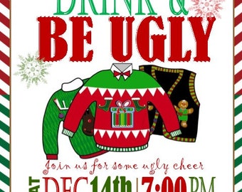 ADULT UGLY SWEATER Christmas Party Invitation