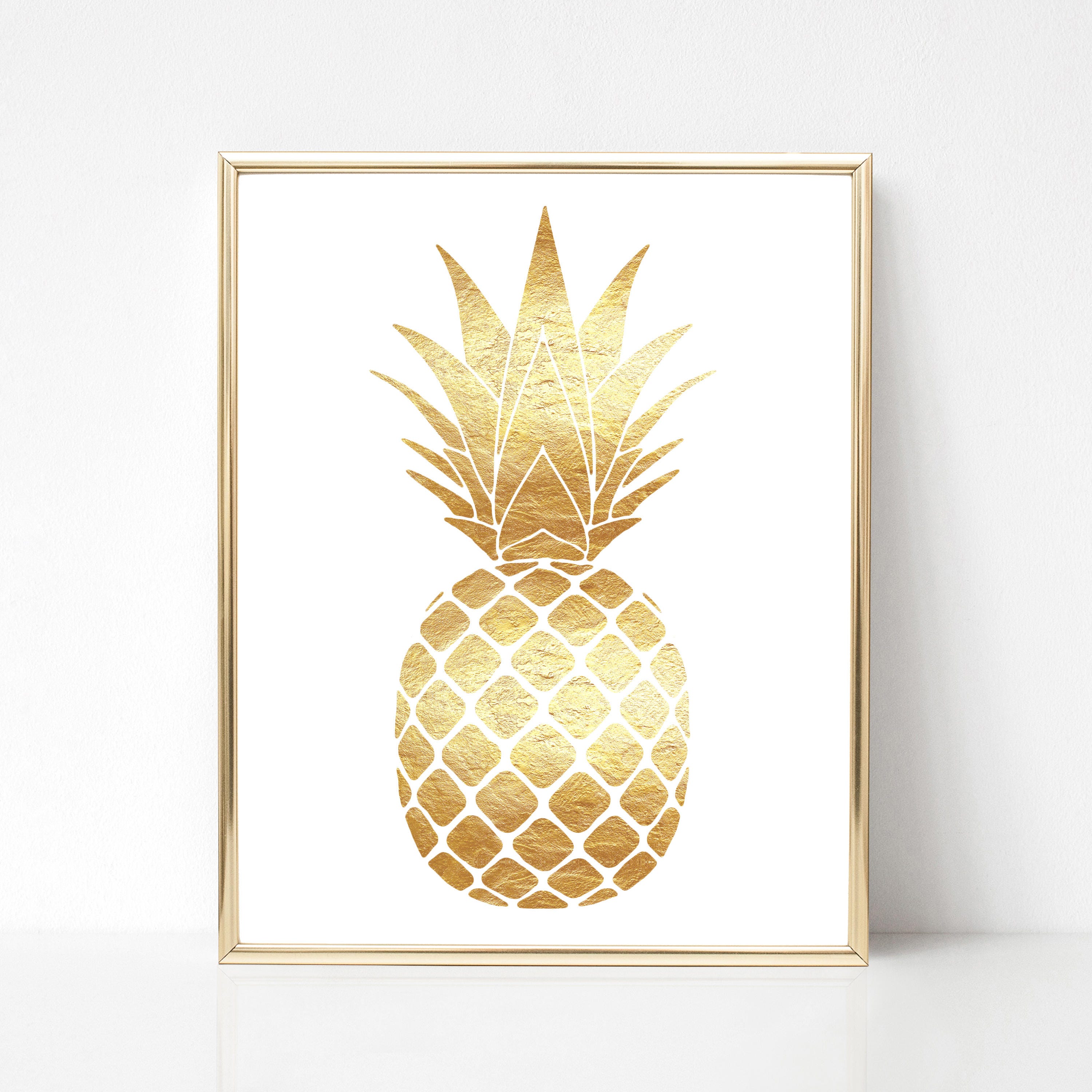 Faux Gold Foil Pineapple Print Gold Pineapple Printable Gold