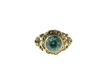 18K Blue Zircon Ring
