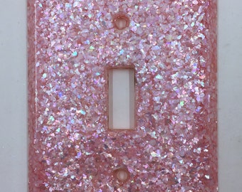 Lucite Mother of Pearl Pink Light Switch Plate