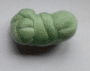 Mint Green Colored Corriedale Wool Roving to Spin or Felt