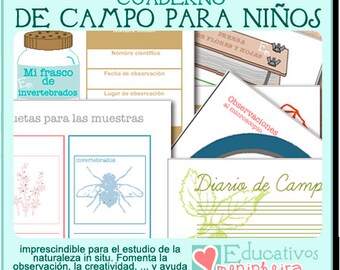Cuaderno de campo imprimible para niños - español -