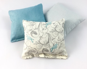 Organic Lavender Pillows - Set of Three Lavender Sachets - Organic Lavender Sachets - Bundle of Sachets with Bird