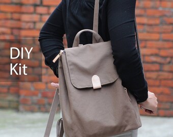 Simple Day Casual Backpack - DIY Kit with Sewing Pattern & Tutorials (all the materials included)