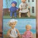 UK/EU SELLER Vintage pdfDolls Knitting Patterns x 4 Cabled 2-piece suit Ribby Jacket Hat Sundress Hat Lacy Dress Dbl Knit Doll Height 12-20"