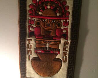 Peruvian woven wall hanging/vintage wall hanging/