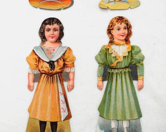 2 Clark's ONT Thread Paper Doll Trade Card