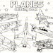Plane Coloring Book Printable Airplane Coloring Pages Vintage Planes Aeroplanes Bithday Party Supplies Printables Fun Digital Download PDF