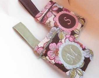 Quilted Purse Monogram Embroidered Clutch Bag