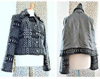 Designer Jacket Retro Blazer Cropped jacket Grunge clothing Hipster Boho Office wear Metal buttons Wool jacket Ladies jacket Overcoat Casual