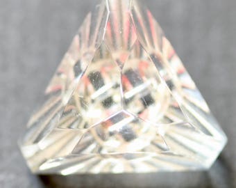 Six Sided Triangular Shaped Clear Glass Button