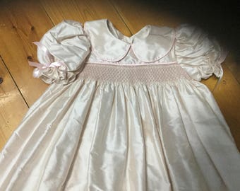 Hand made Dupion silk dress size 1yr