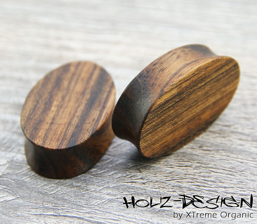10 70mm Pair oval Flesh tunnel ear plugs wooden organic